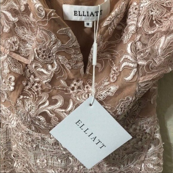Elliatt Dress Blush Pink Floral Lace Mid - Picture 11 of 12